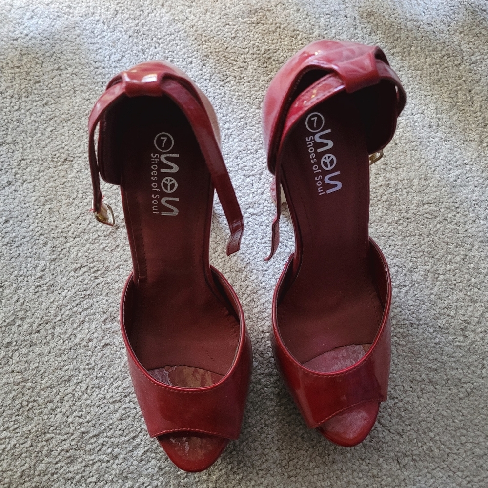 Women's Red Shoes of Soul  Peep-Toe Heels